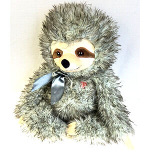 Sloth Plush Heart Applique Love Gray Stuffed Animal Romantic Gift